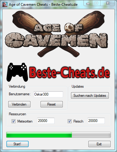 Age of Cavemen Cheats - Fleisch und Meteoriten