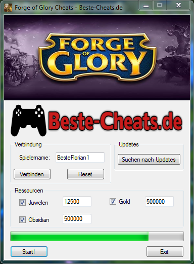 Forge of Glory Cheats - Juwelen, Gold und Obsidian