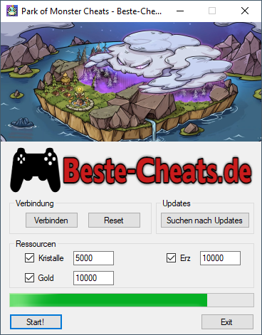 park of monster cheats - kristalle, gold und erz