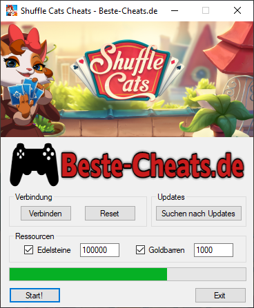 shuffle cats cheats - edelsteine und golbarren