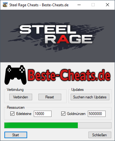 Sie können Steel Rage Cheats verwenden, um eine beliebige Menge an Edelstein- und Goldmünzen hinzuzufügen.