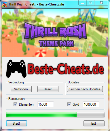 thrill rush cheats - diamanten und gold