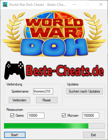 World War Doh Cheats - Gems und Münzen